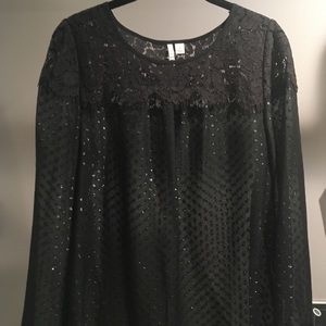 ELLE Lace-Front Blouse